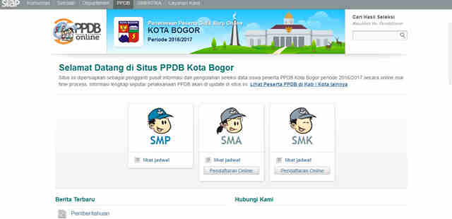 Situs PPDB Online Kota Bogor