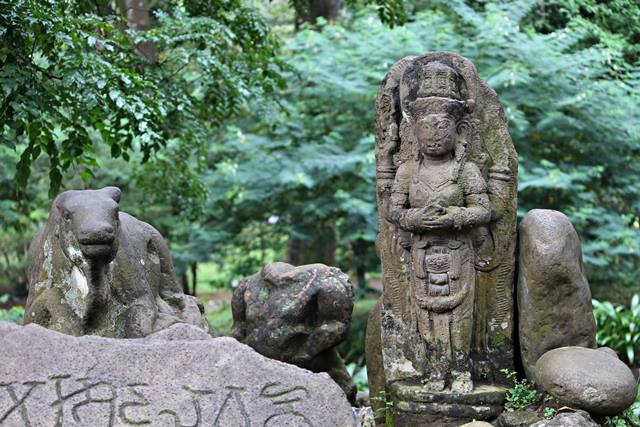 Shiva God and Nandi Bull Statue in Bogor Botanical Garden