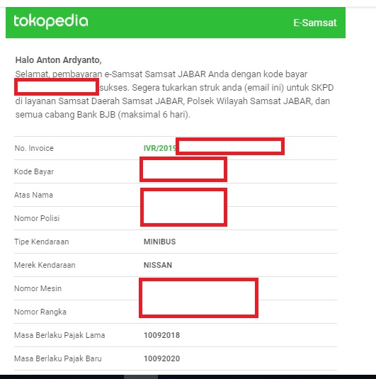 Cara Bayar Pajak Kendaraan Bermotor Lewat e-Samsat Online Tokopedia (Dengan  Kartu Kredit) - Lovely Bogor