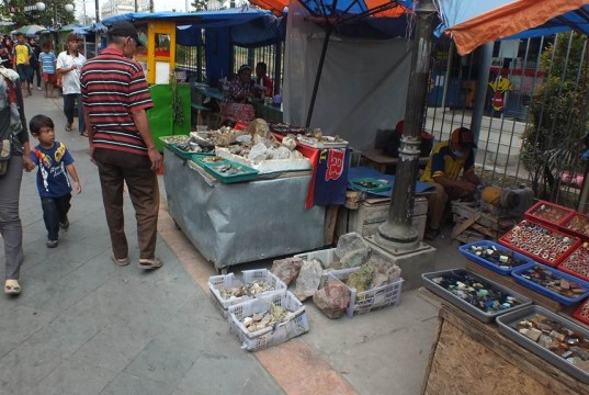 Gemstone Seller on Bogor Streets