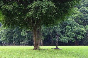 a piper statue in Bogor Palace Backyard