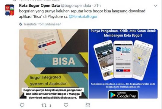Aplikasi BISA jika Anda Hendak Mengajukan Keluhan Seputar Kota Bogor A