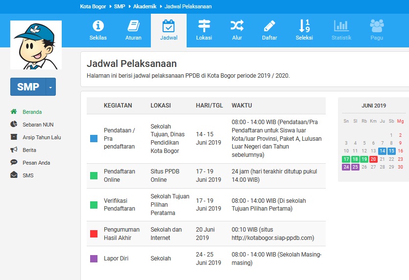 Jadwal Pelaksanaan PPDB Online Kota Bogor 2019