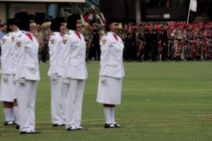 Pasukan Pengibar Bendera Kota Bogor Sedang Beraksi