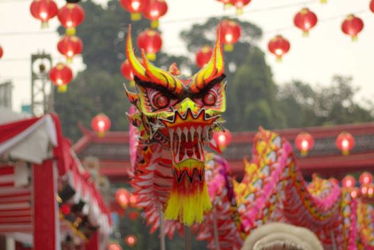 The dragon dance in Bogor Chinese New Year A