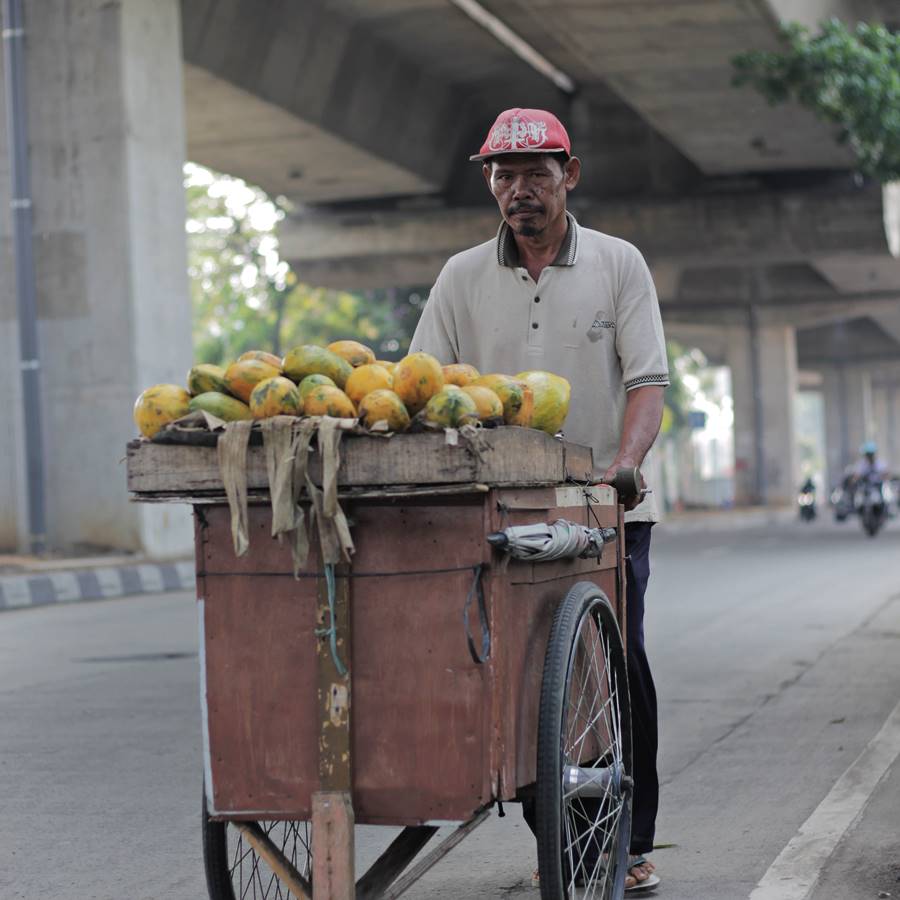 Papaya Seller On The Street