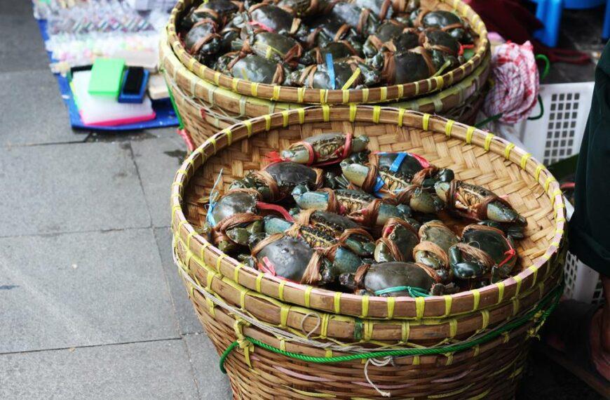 Foto Penjual Kepiting Hidup di Jalan Suryakencana Bogor