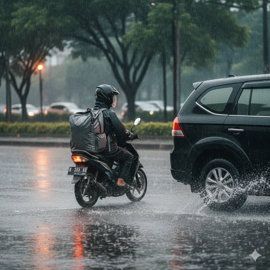 Tas Anti Cipratan: Tips Memilih Pakarang Wajib Pengendara Motor di Hujan Bogor